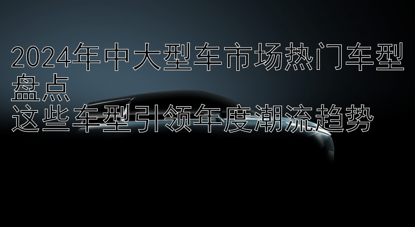 2024年中大型车市场热门车型盘点  
这些车型引领年度潮流趋势